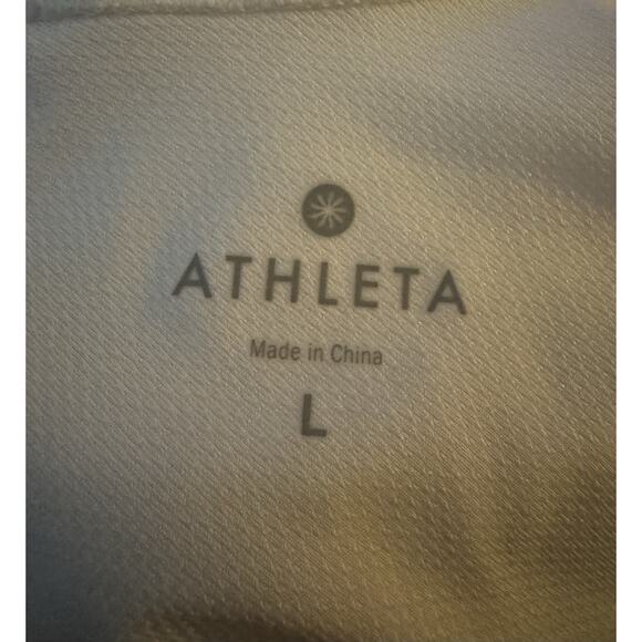 Athleta Hoodie Tunic Dress White Front Pockets Thumb Holes Sweatshirt Size L - Picture 6 of 8